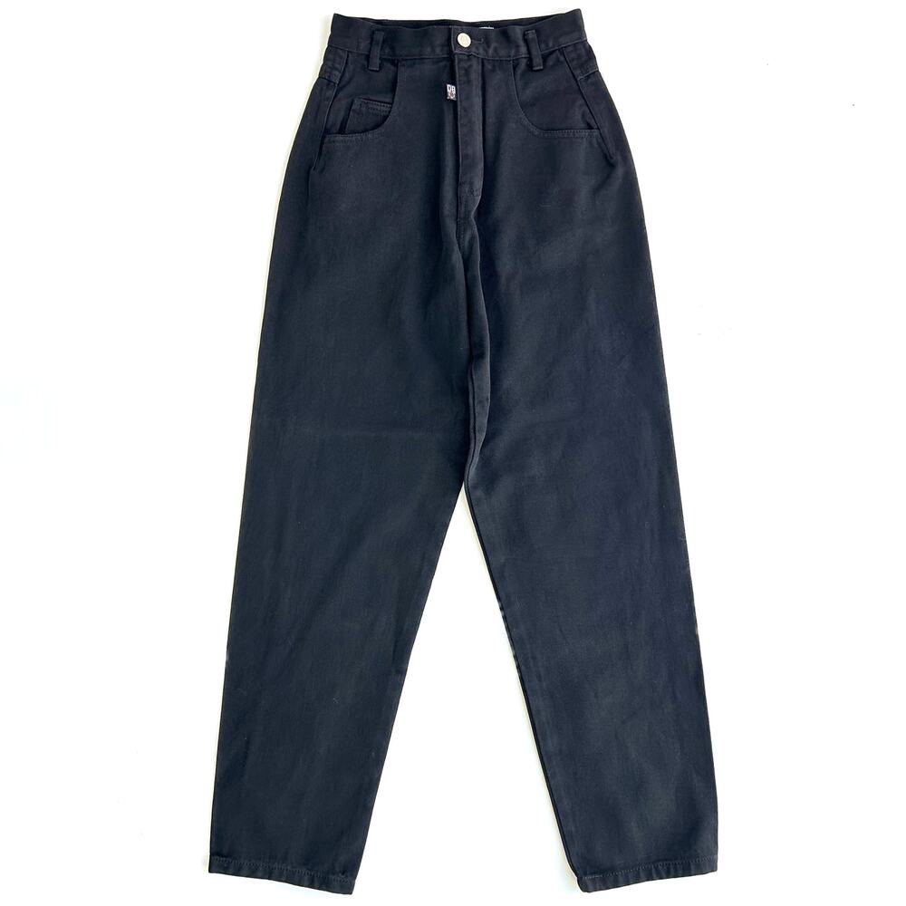 Vintage Dakota Blue High Rise Black Jeans Tapered Leg USA 3/4‎